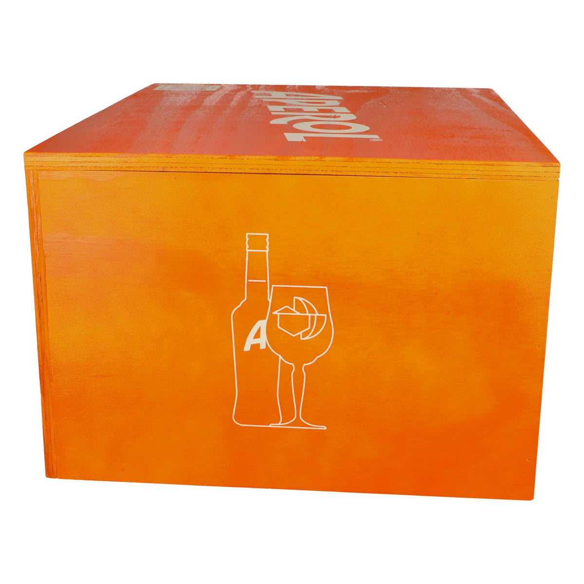 Aperol Spritz drewniana skrzynia pomarańczowa 45x38x26cm stolik do siedzenia skrzynia ogrodowa na zewnątrz – Widok 3