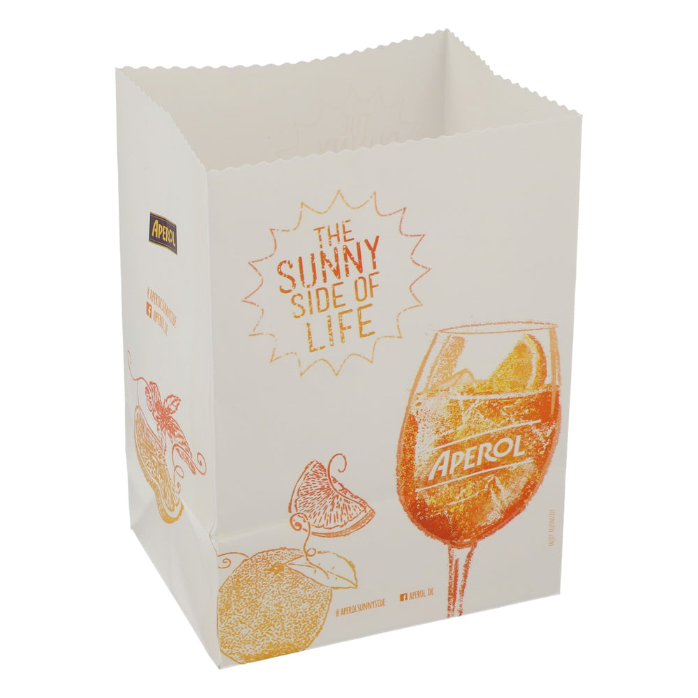 Aperol Spritz Likier Papierowa torebka Świecznik na świeczki „The Sunny side of life”