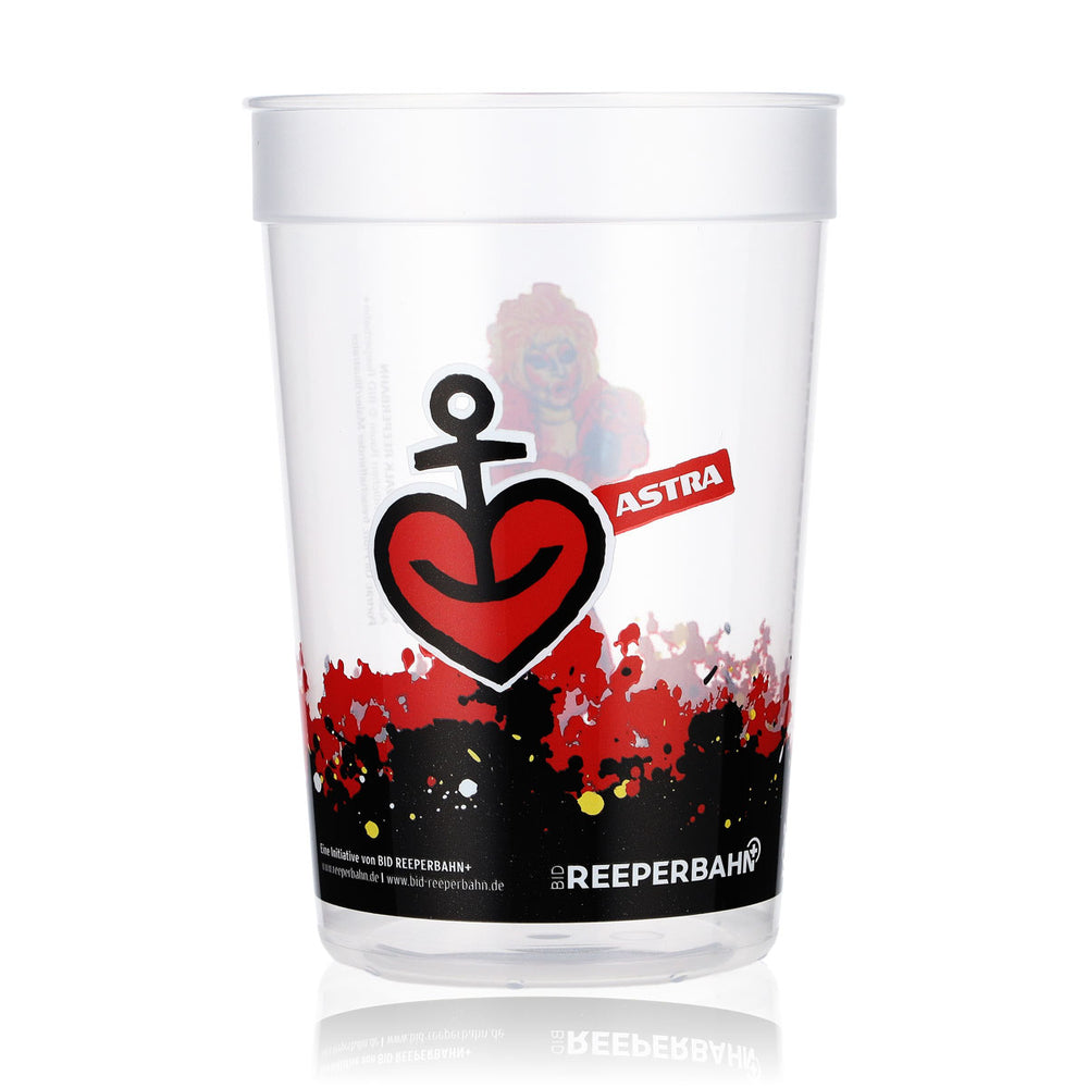Kubek do piwa Astra, wielokrotnego użytku, z twardego plastiku, 0,4 l, Reeperbahn Olivia Jones