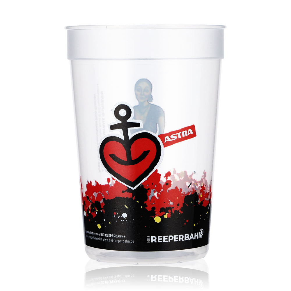Kubek do piwa Astra, wielokrotnego użytku, z twardego plastiku, 0,4 l, Reeperbahn Domenica Niehoff