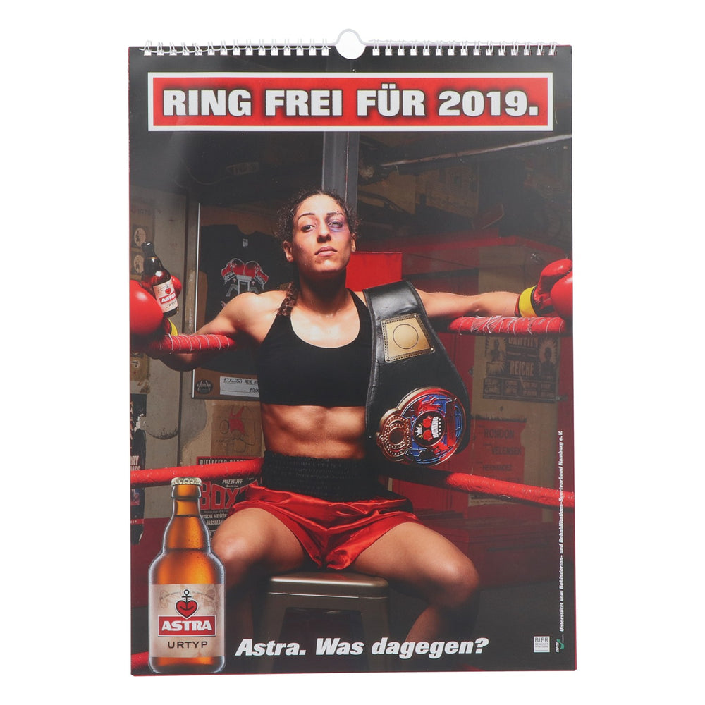 Kalendarz piwny Astra Kalendarz ścienny Kalendarz obrazkowy „Ring frei für 2019” (Czas na rok 2019)
