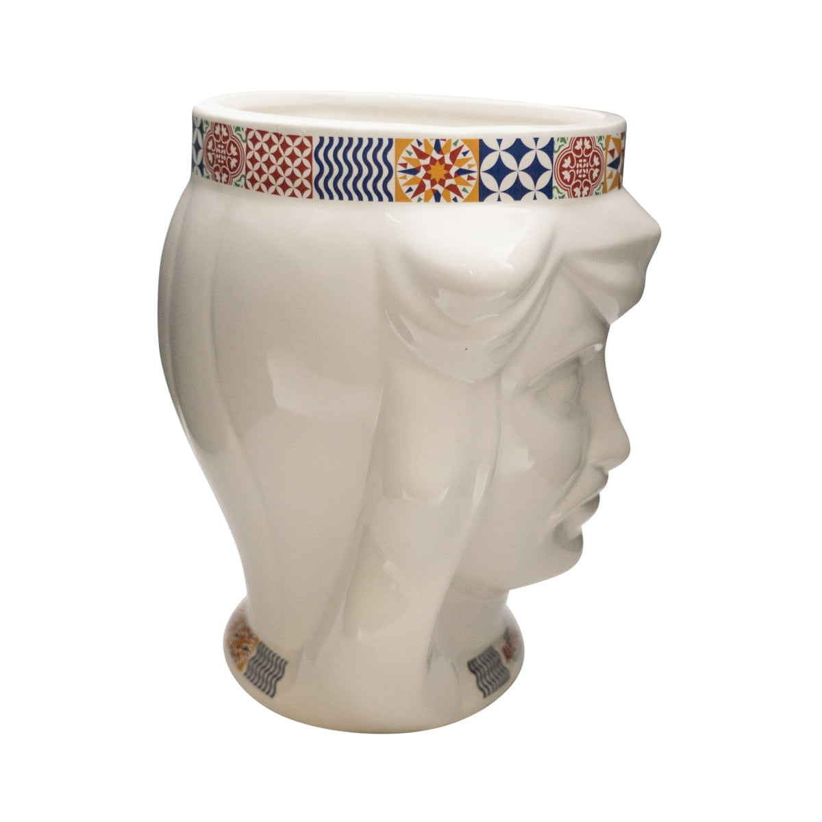 Averna Wazon Ceramiczny Głowy "Teste di Moro" Męska Dekoracja Doniczka Popiersie Living – Widok 2