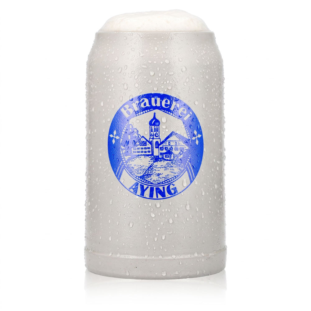 Szklanka do piwa Ayinger 1 l, gliniany kufel, browar Aying, gliniany, Sahm