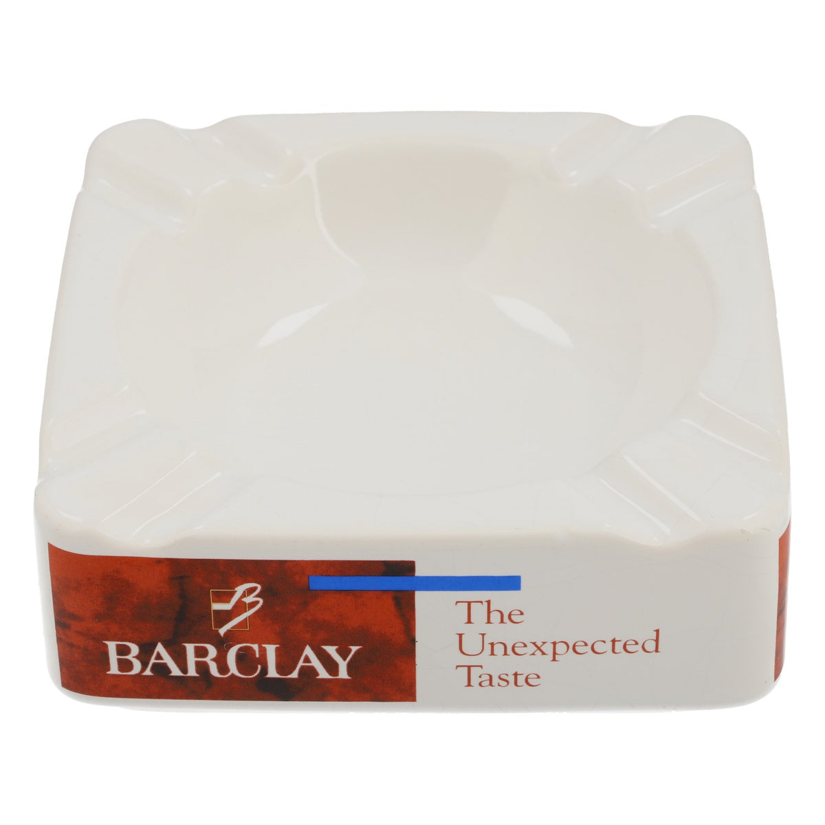 Popielniczka do papierosów Barclay Ashtray Ceramika Retro Lata 80. Biały 13x13 cm