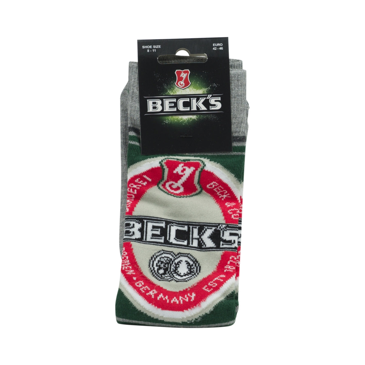 3x Becks skarpetki do piwa rozmiar 42-46 skarpetki retro party leisure szary wzór logo – Widok 2
