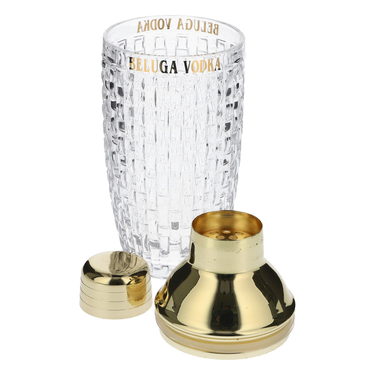 Beluga Vodka Shaker ze stali nierdzewnej Akcesoria barowe Kontur złoty anodowany Pokrywka – Widok 4