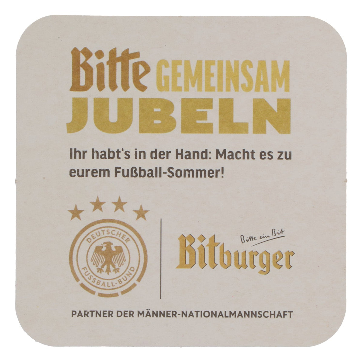 Piwo Bitburger, podkładka pod piwo, podkładka, DFB, edycja specjalna DFB, nowa, beżowa – Widok 4