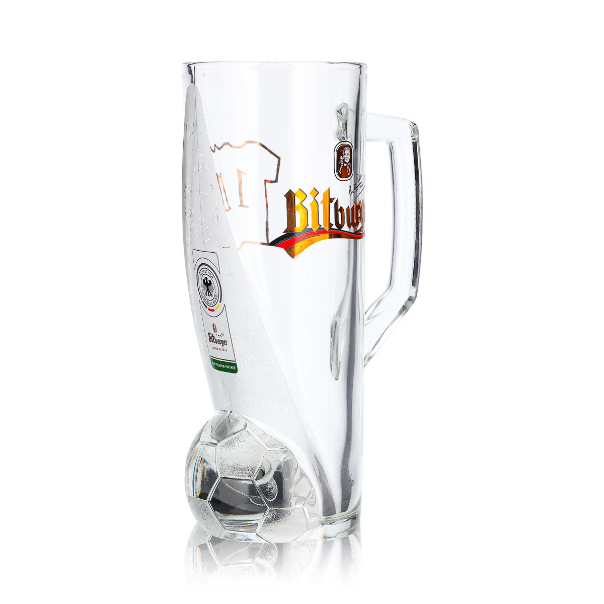 Szklanka do piwa Bitburger 0,4 l, dzbanek DFB-Premium bezalkoholowy, numer na koszulce 1 – Widok 3