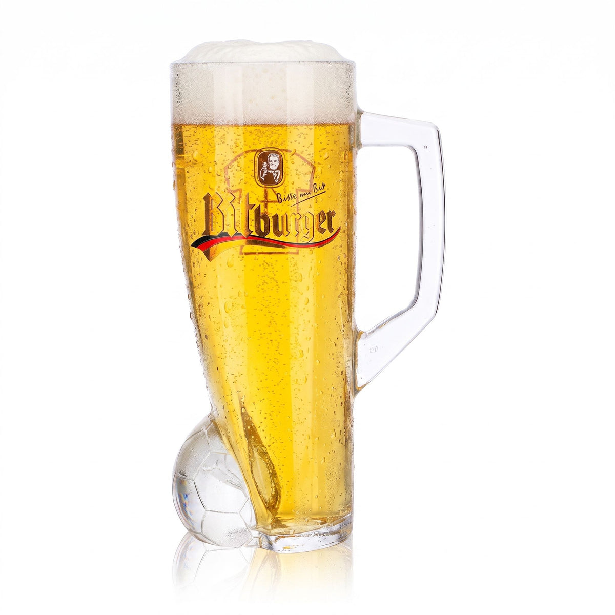 Szklanka do piwa Bitburger 0,4 l, kufel DFB-Premium, bezalkoholowe, numer na koszulce 4