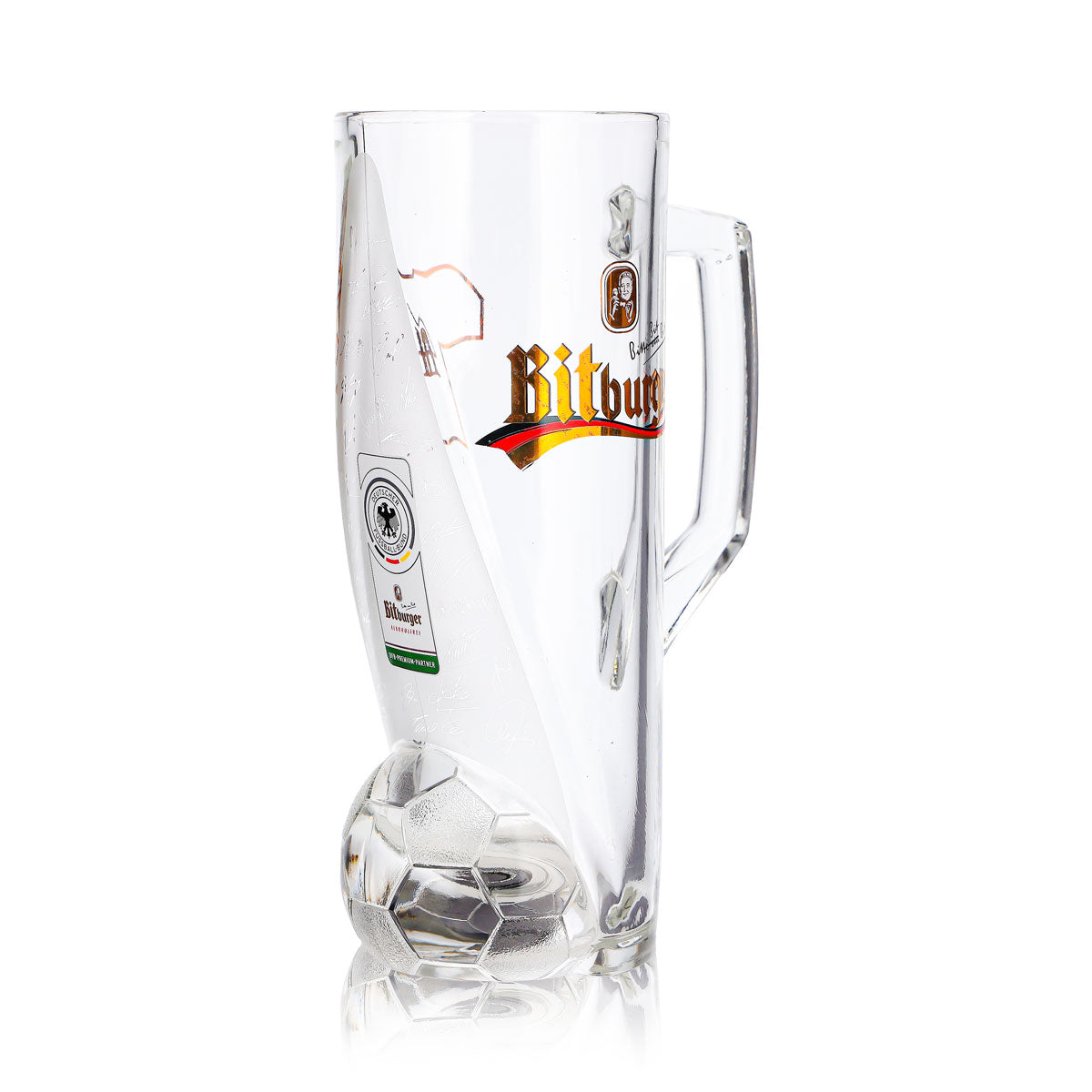 Szklanka do piwa Bitburger 0,4 l, kufel DFB-Premium, bezalkoholowe, numer na koszulce 4 – Widok 3