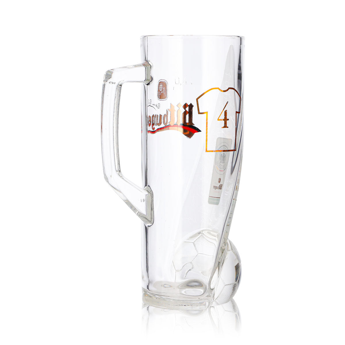 Szklanka do piwa Bitburger 0,4 l, kufel DFB-Premium, bezalkoholowe, numer na koszulce 4 – Widok 5