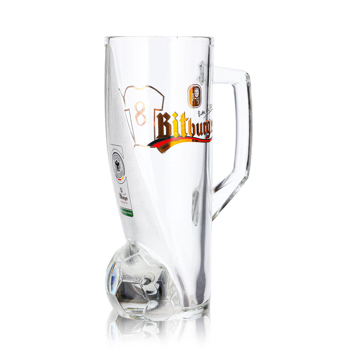 Szklanka do piwa Bitburger 0,4 l, dzbanek DFB-Premium bezalkoholowy, numer na koszulce 8 – Widok 3