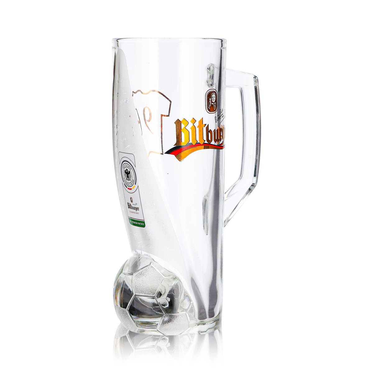 Szklanka do piwa Bitburger 0,4 l, kufel DFB-Premium bezalkoholowy, numer na koszulce 9 – Widok 3