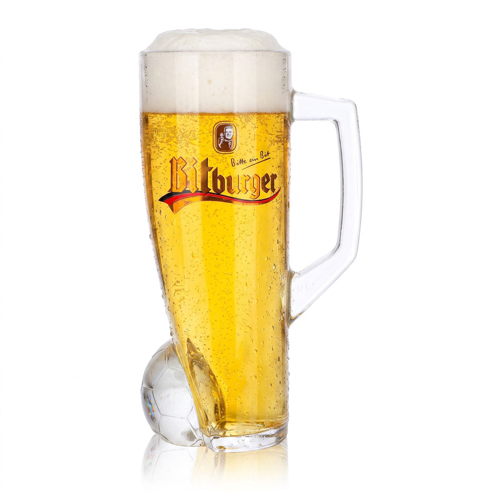 Szklanka do piwa Bitburger 0,4 l, dzbanek DFB-Premium bezalkoholowe, numer na koszulce 19