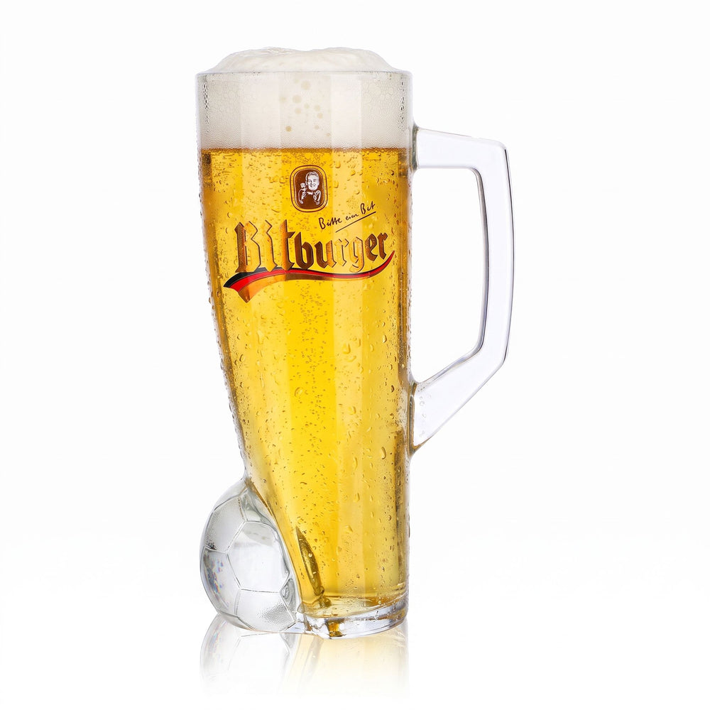 Szklanka do piwa Bitburger 0,4 l, kufel DFB-Premium bezalkoholowy, numer na koszulce 2