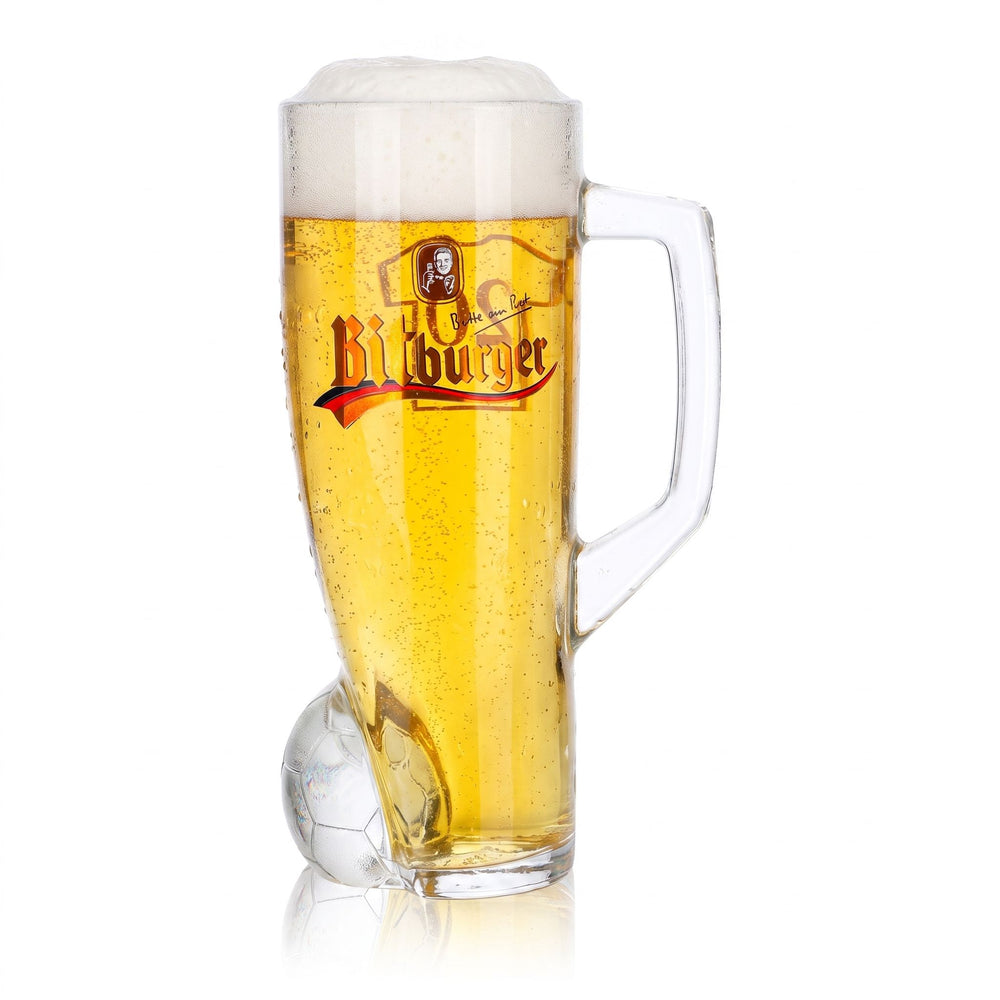 Szklanka do piwa Bitburger 0,4 l, dzbanek DFB-Premium bezalkoholowe, numer na koszulce 20
