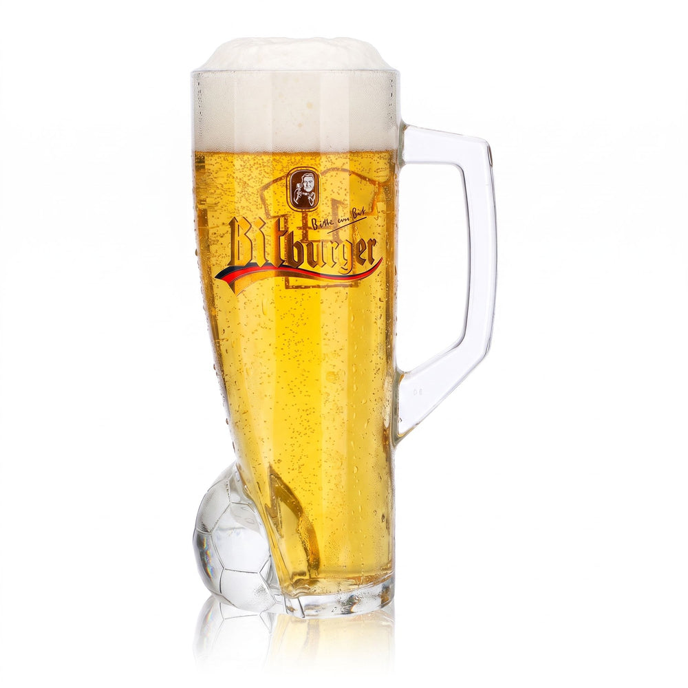 Szklanka do piwa Bitburger 0,4 l, dzbanek DFB-Premium bezalkoholowe, numer na koszulce 14