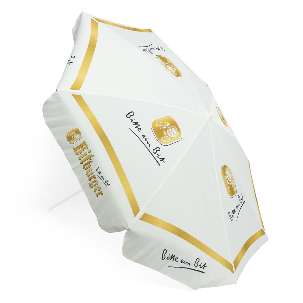 Parasol plażowy Bitburger, składany, biały, średnica 2 m