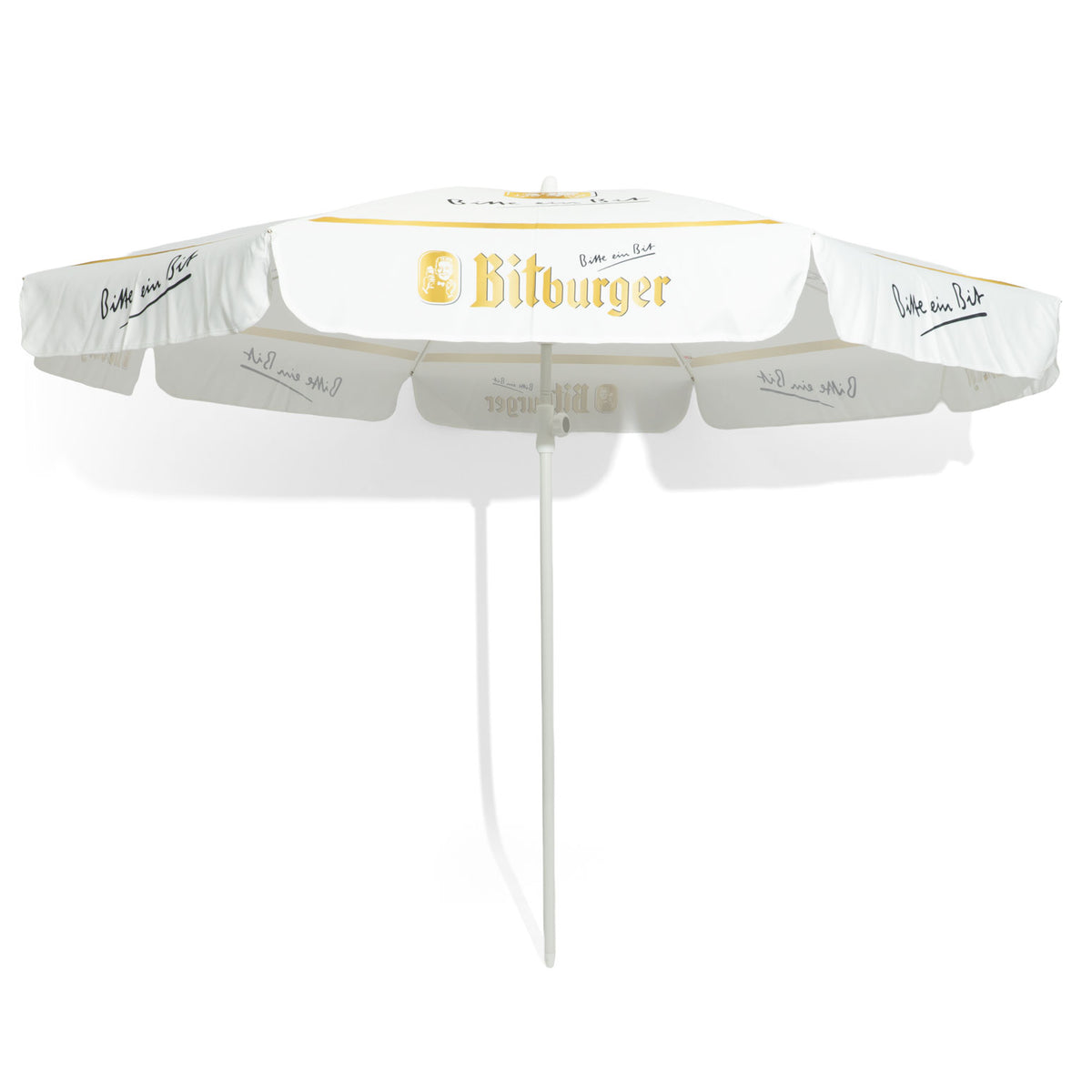 Parasol plażowy Bitburger, składany, biały, średnica 2 m – Widok 2