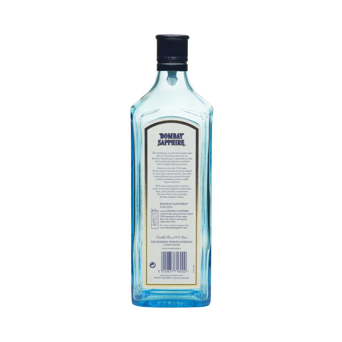Bombay Sapphire Gin pusta butelka pokazowa 1l atrapa butelki dekoracyjnej EMPTY Bar niebieski – Widok 2