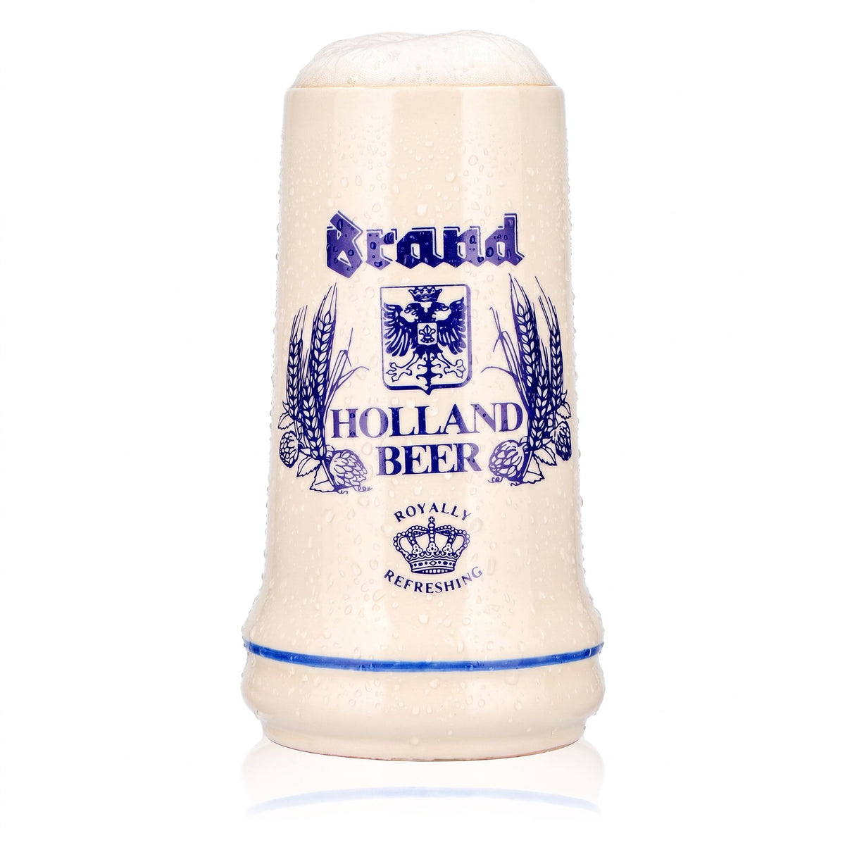 Kufel do piwa, gliniany dzbanek 0,55 l, model „Holland Royally Refreshing”, ceramika