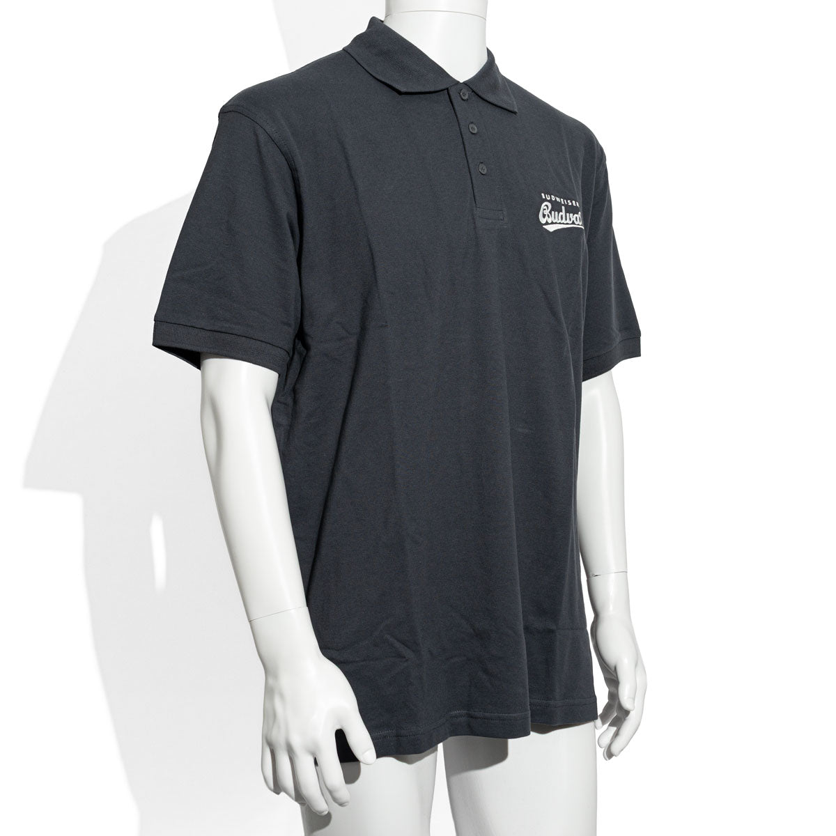 Koszulka polo Budweiser Beer rozmiar XL Koszula kelnerka Koszula kelnerka Koszula serwisowa Unisex Szara/Czarna – Widok 2