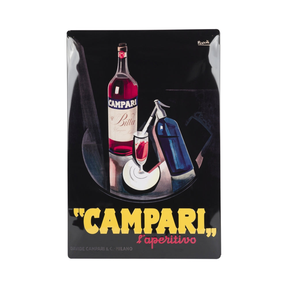 Campari blaszany znak vintage 60x40cm Soda Spritz aperitif emaliowana reklama ścienna