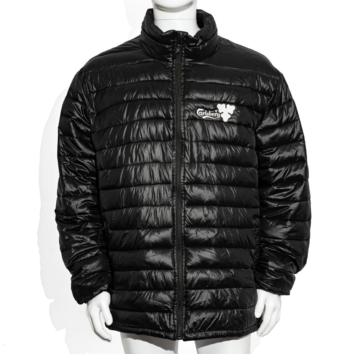 Kurtka męska Carlsberg Beer Down Jacket rozmiar 2 XL czarne haftowane logo