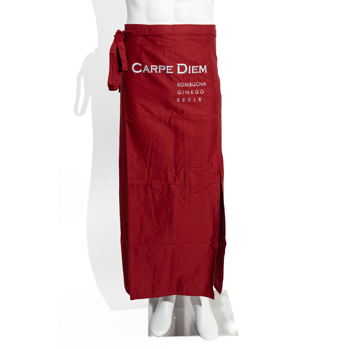 Carpe Diem Fartuch kelnerki Fartuch bistro Fartuch kuchenny długi czerwony „Logo z przodu”