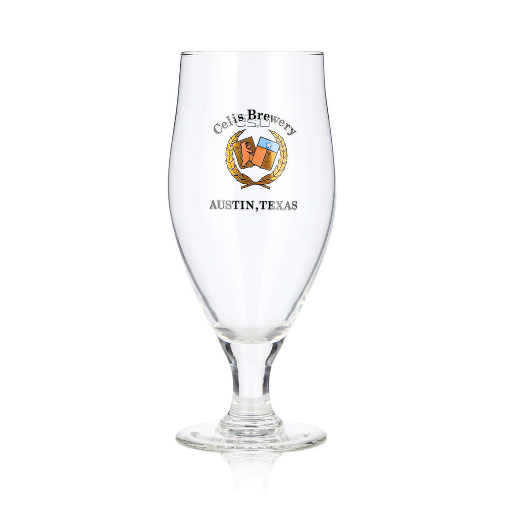 Szklanka do piwa Celis Brewery 0,25 l, model „Austin, Texas”, z brązowym logo