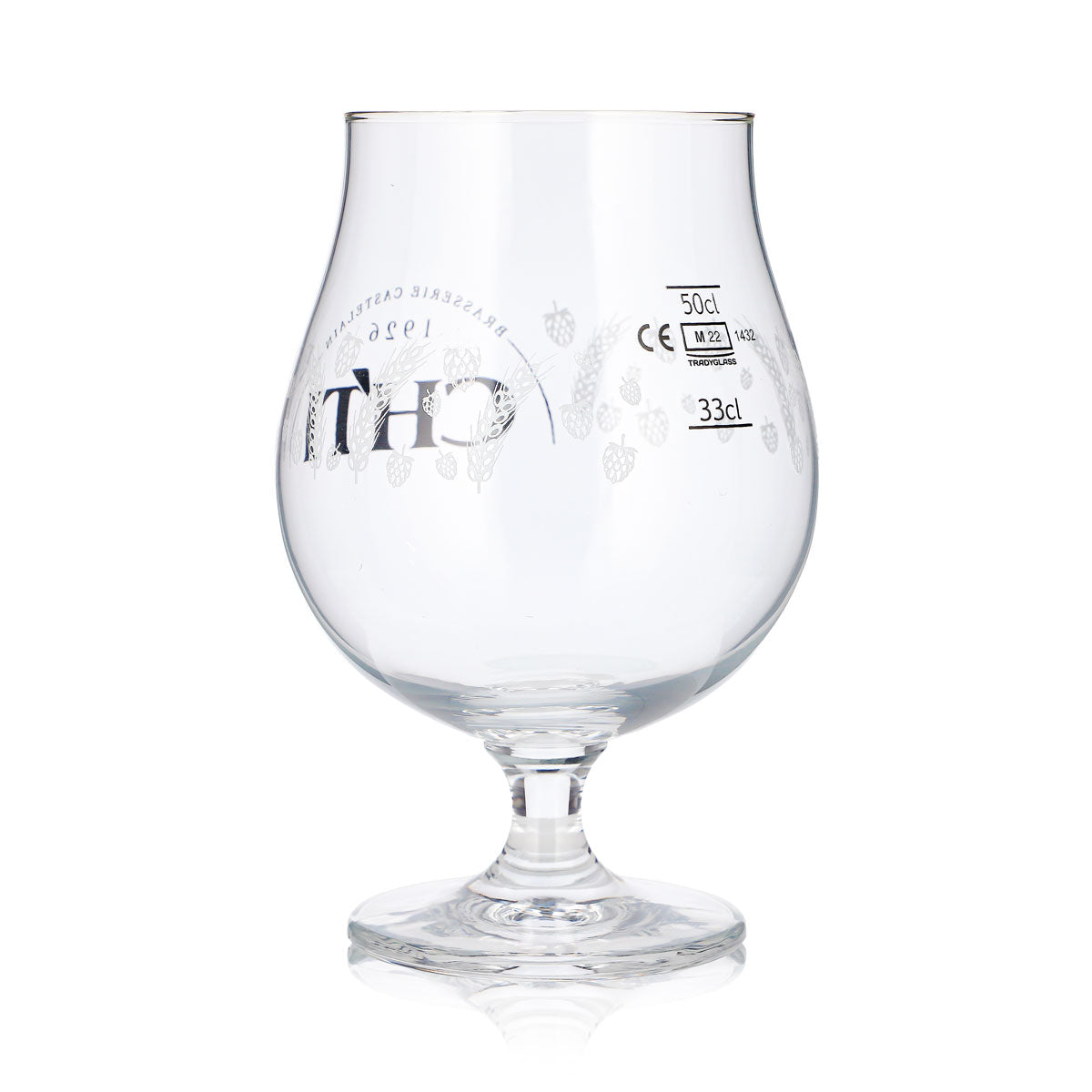 Szklanka do piwa CHTI 0,65 l, puchar w kształcie tulipana, Brasserie Castelain 1926, motyw zbożowy – Widok 4