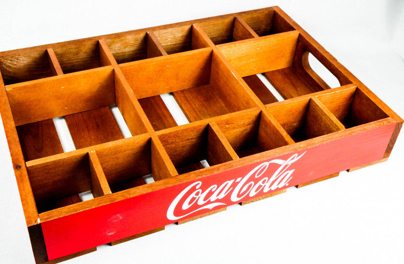 Coca Cola Taca z prawdziwego drewna Taca do serwowania Taras Wersja vintage – Widok 3