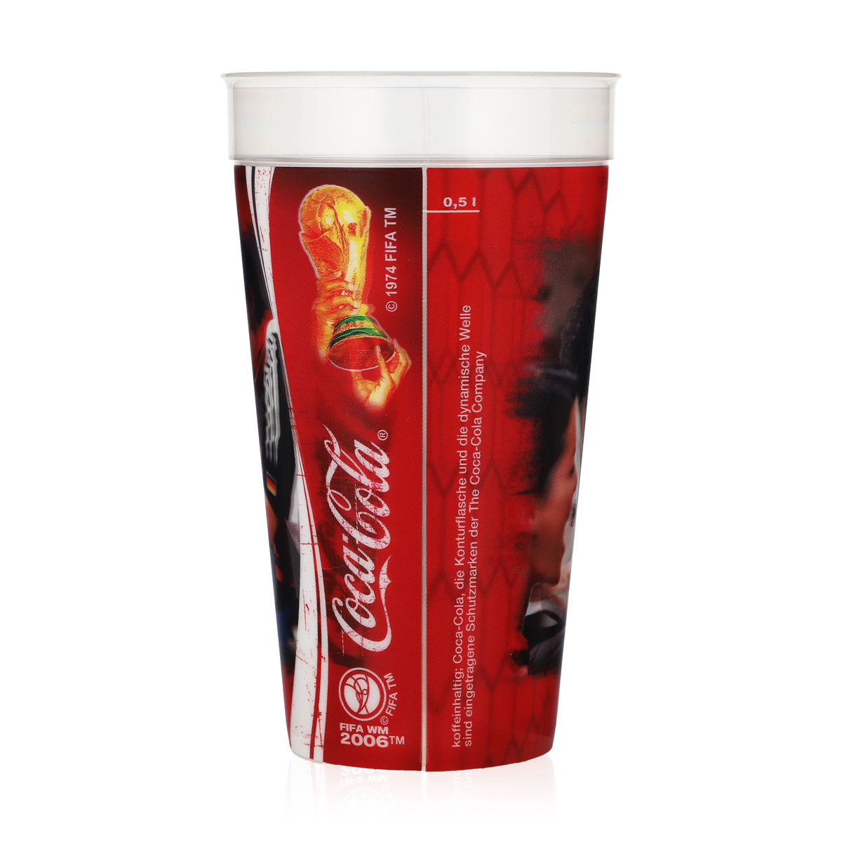 Szklanka do napojów bezalkoholowych Coca-Cola 0,5 l – motyw 3D z Mistrzostw Świata w Piłce Nożnej FIFA 2006 – kubek wielokrotnego użytku z tworzywa sztucznego – Widok 5
