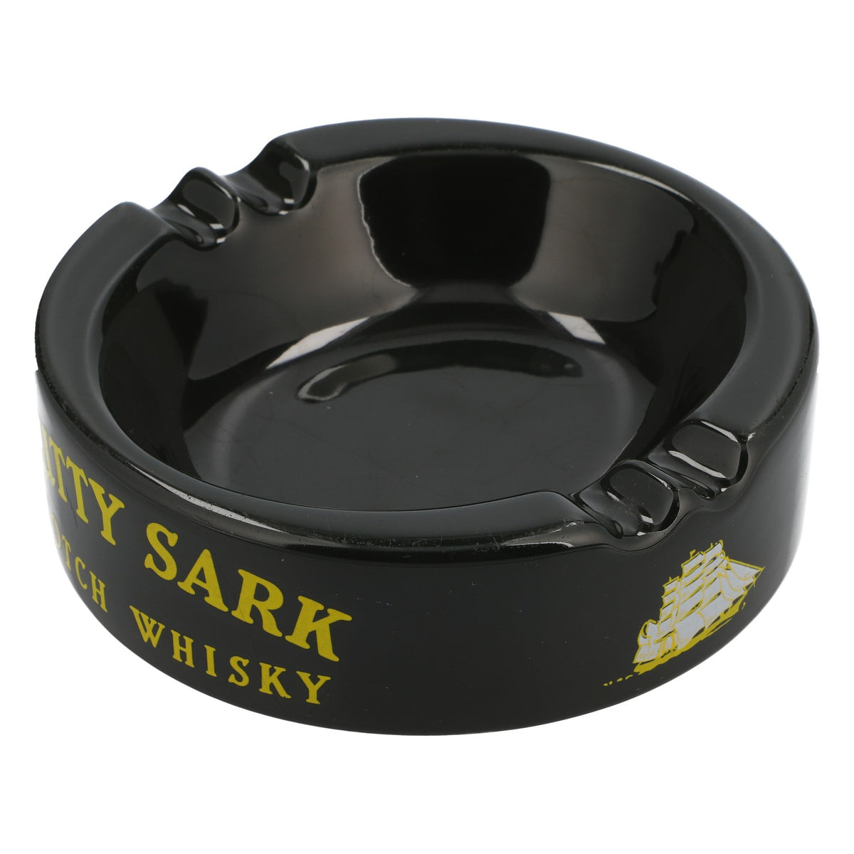 Cutty Sark Whiskey Popielniczka Ashtray Ceramika Retro Lata 80. Okrągła Zielona – Widok 3
