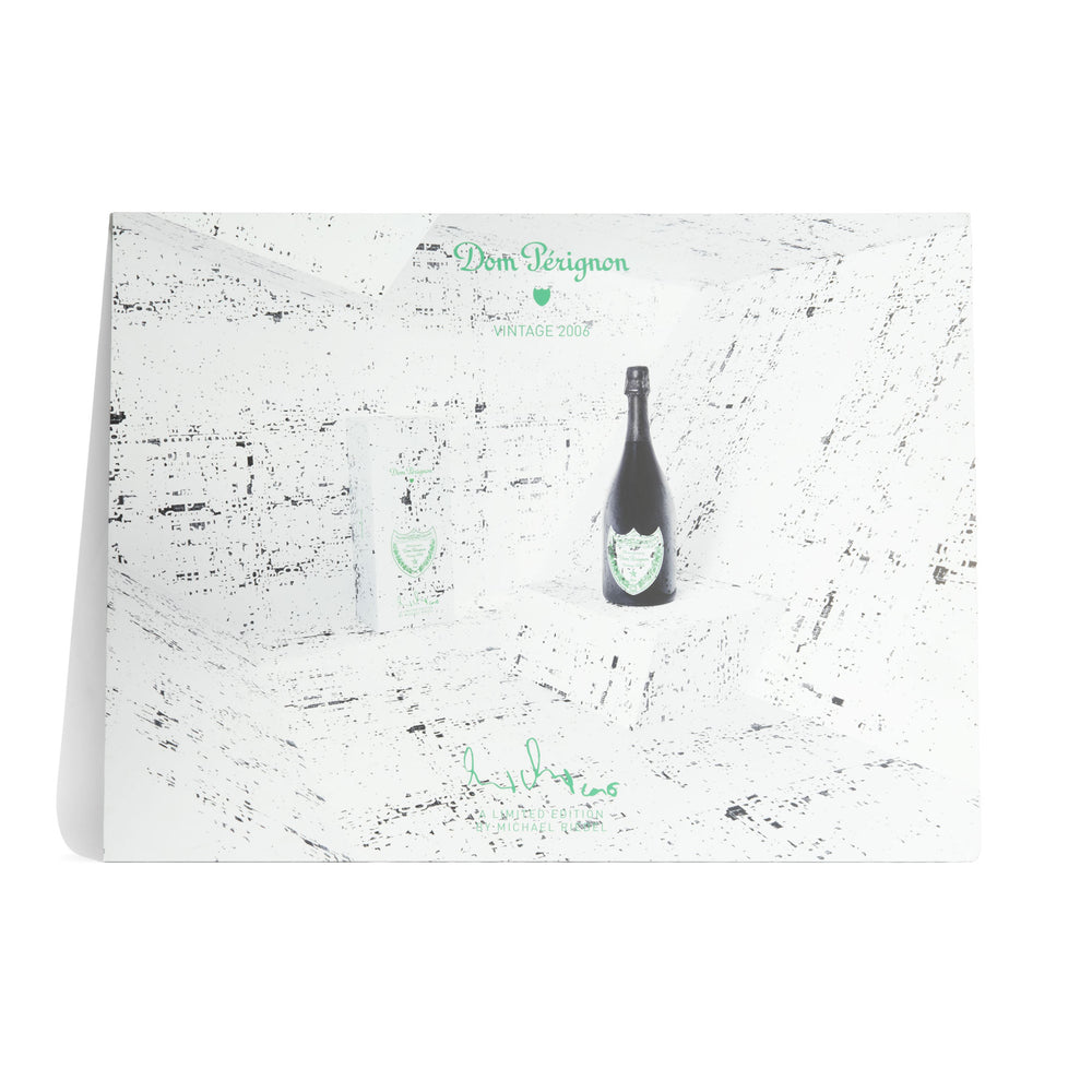Dom Perignon Szampan Tablica ścienna 84x63 cm białe pomieszczenie z butelką Vintage 2006