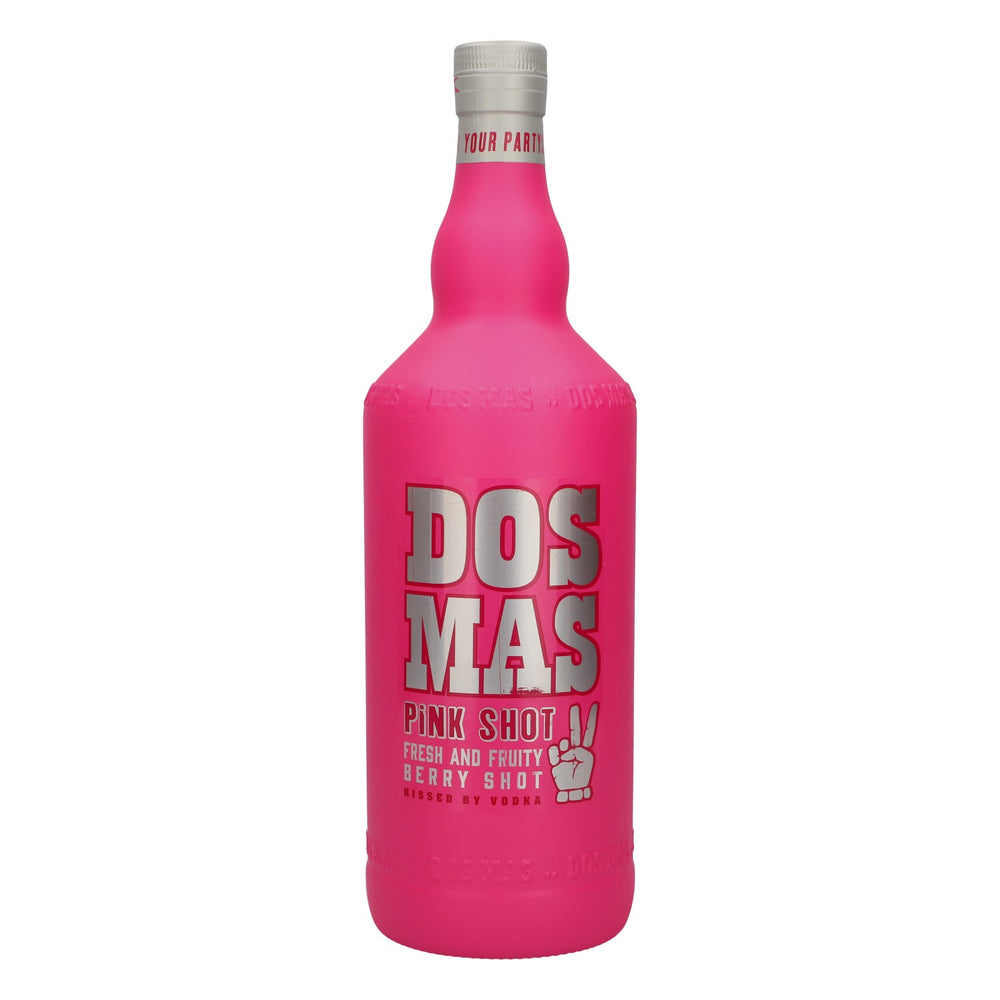 Likier Dos Mas w butelce dekoracyjnej Showbottle XXL, 3,0 l, wersja w kolorze różowym
