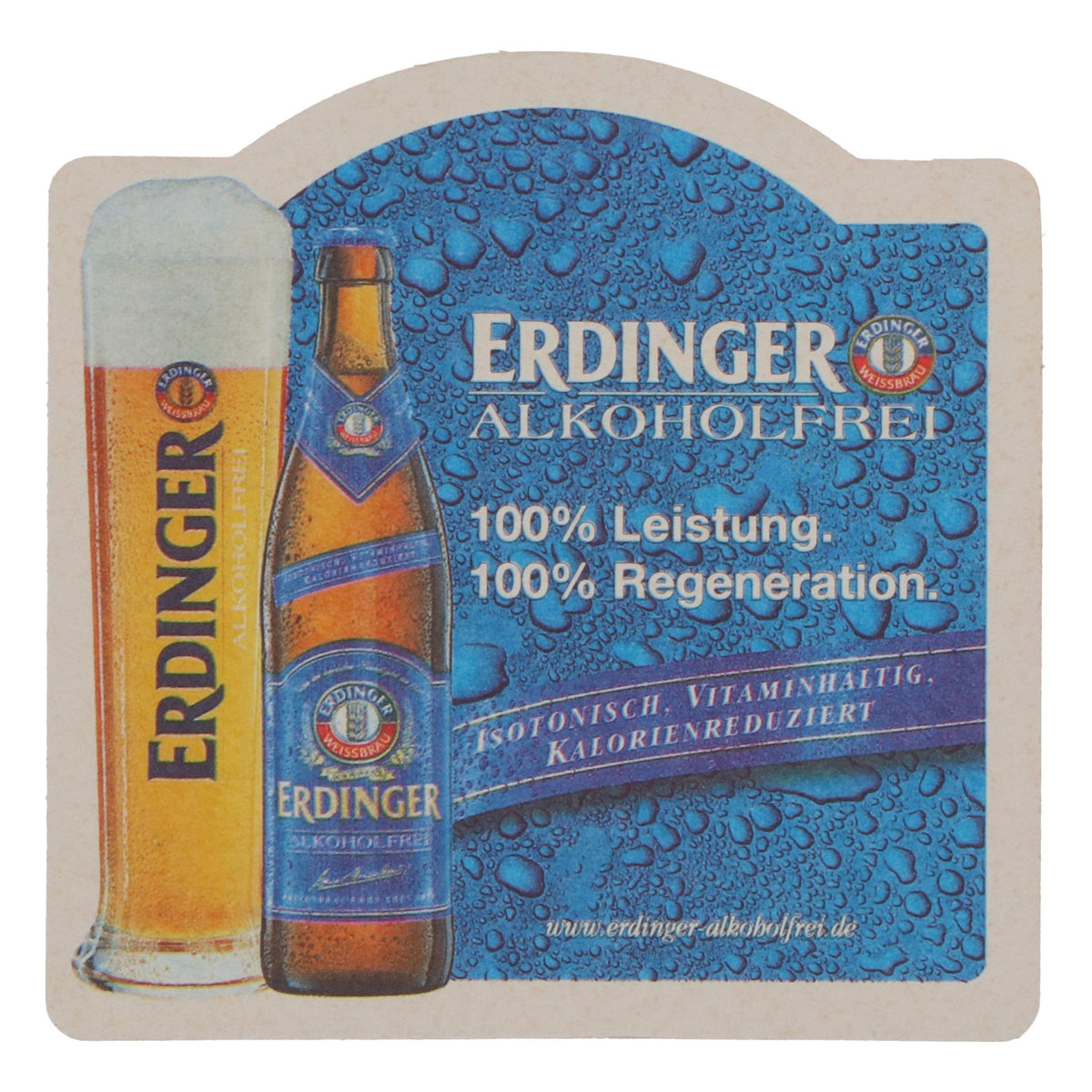 Piwo bezalkoholowe Erdinger Weißbier i zestaw 50 podkładek pod piwo – oryginalny