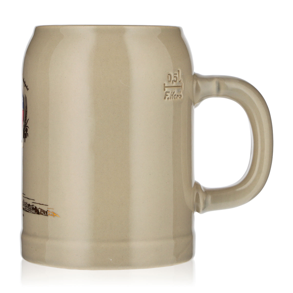 Kufel do piwa Erdinger Weissbräu 0,5 l, ceramiczny, z motywem miejskim, Franz Herb – Widok 5