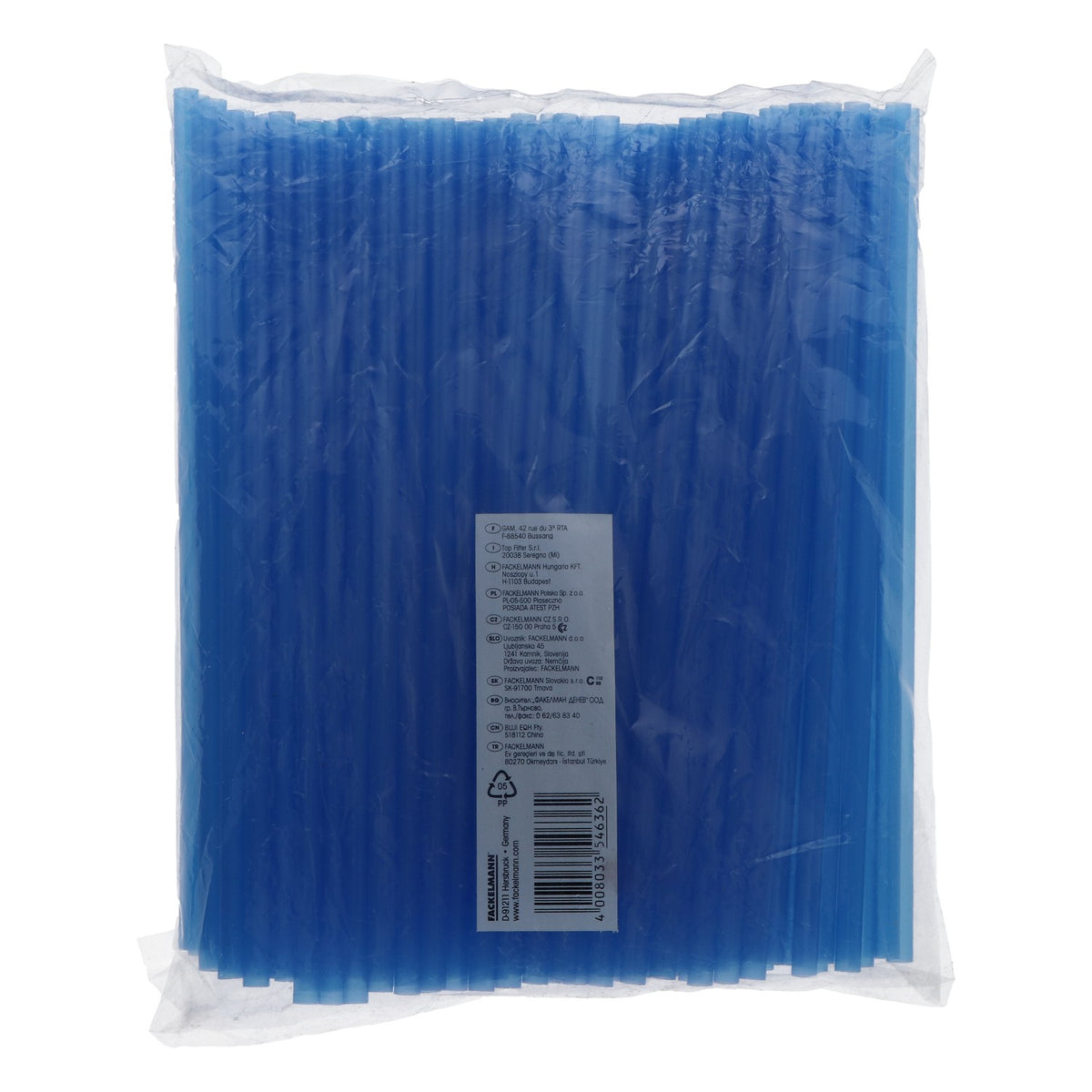 Słomki do napojów Fackelmann 135 Jumbo, plastikowe, niebieskie, 0,8 x 25,5 cm