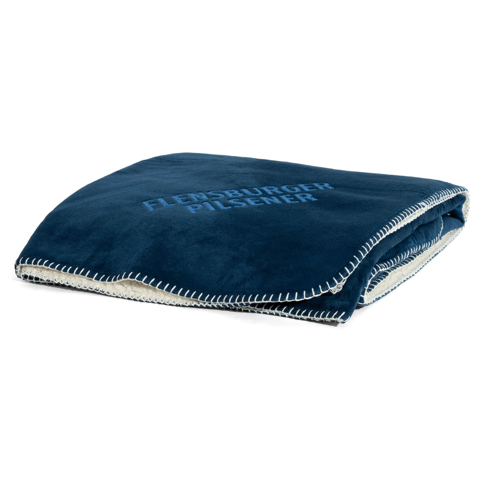 Koc polarowy Flensburger Bier Koc przytulny Koc tarasowy Koc 130x180 cm Niebieski