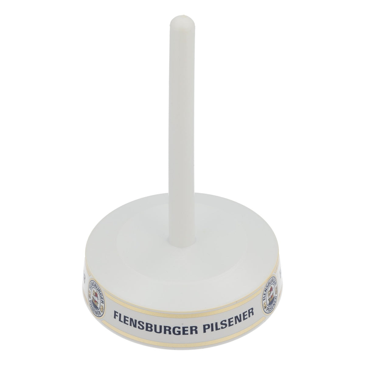 Stojak na podkładki pod szklanki do piwa Flensburger, łapacz kropel, podkładki pod szklanki Pils, białe