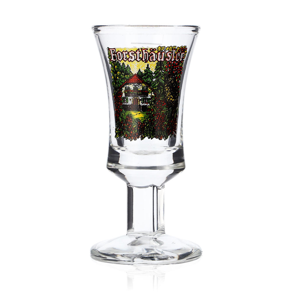 Szklanka z nalewką Forsthäusler 2 cl Logo Haus Rittmeister hoch Stamper Böckling