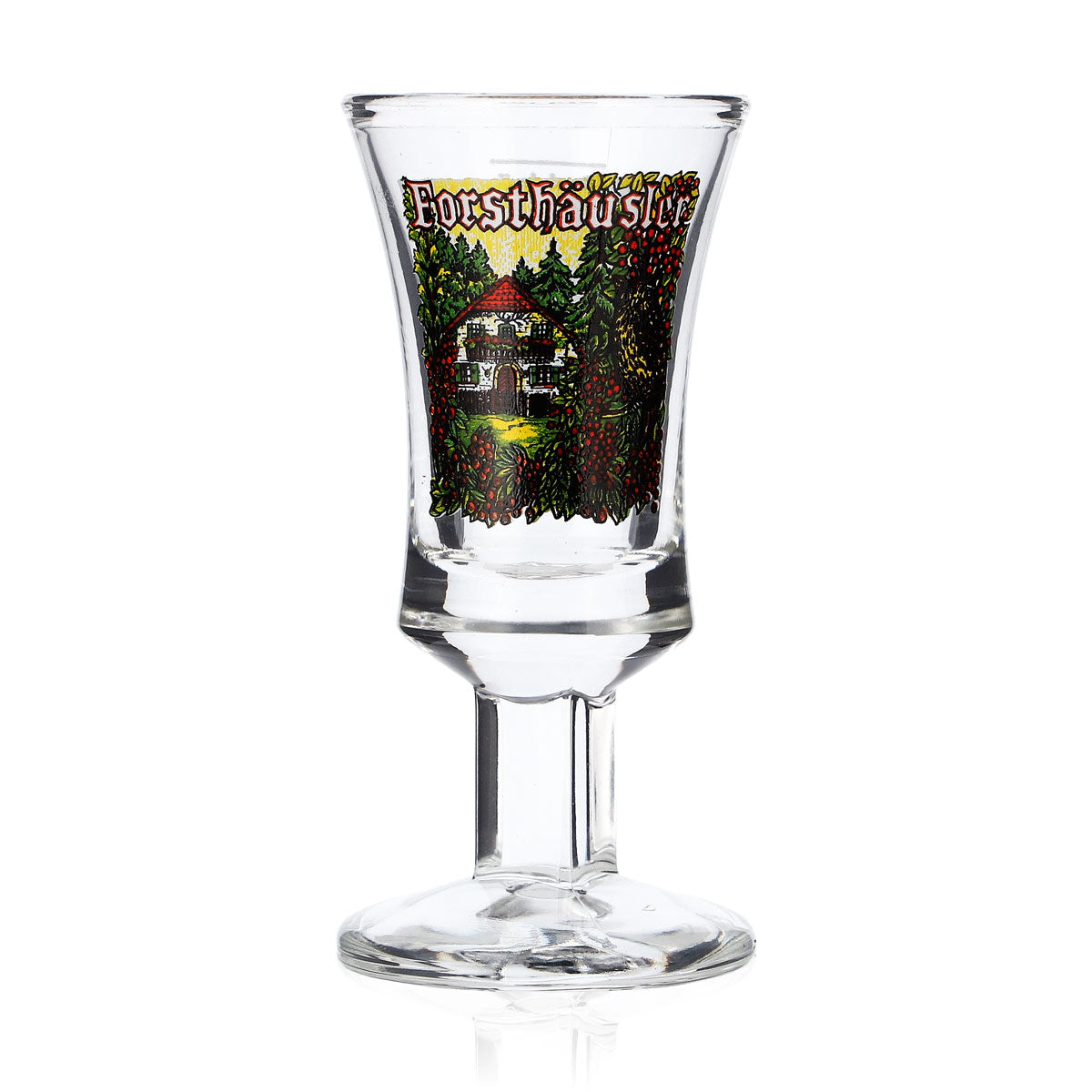 Szklanka z nalewką Forsthäusler 2 cl Logo Haus Rittmeister hoch Stamper Böckling