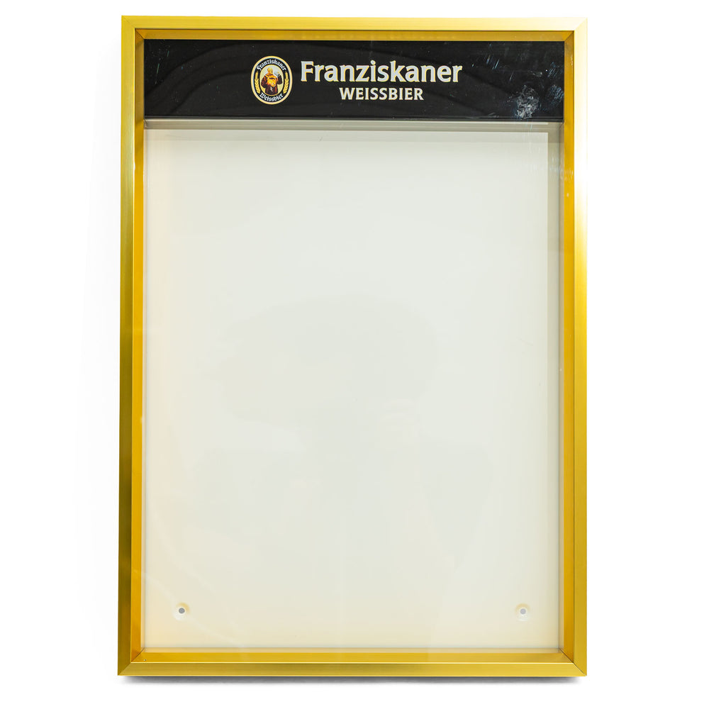 Witryna na piwo Franziskaner, menu LED, zamykana, gastronomia