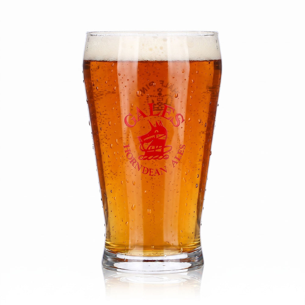 Szklanka do piwa Gales Brewery 0,28 l, Willi Becher, Horndean Ales, logo z psem, czerwone logo