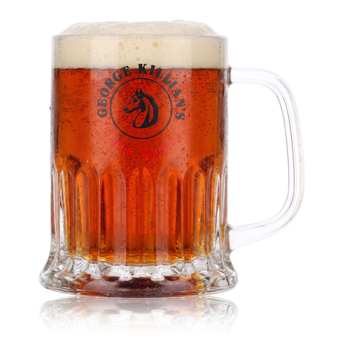 Kufel do piwa George Killian’s, 0,36 l, piwa Rousse, relief z logo konia