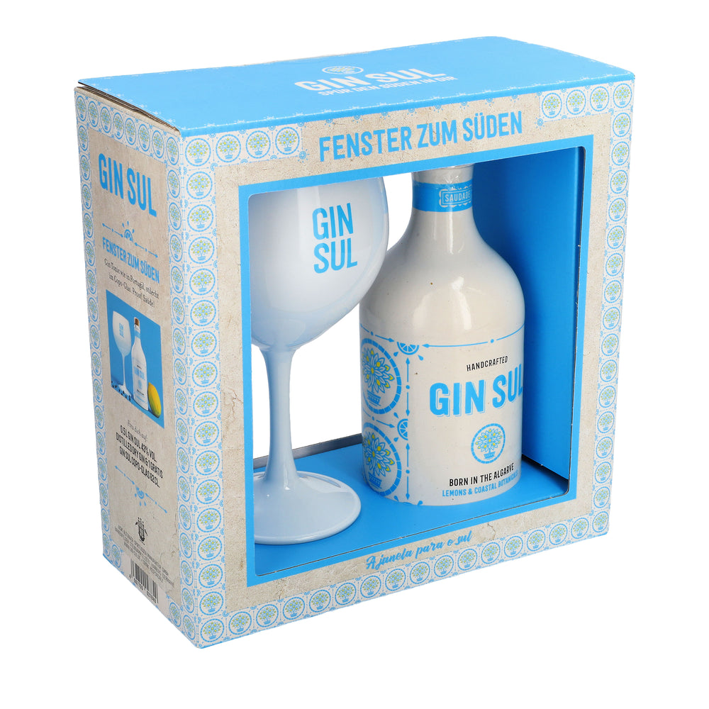 Zestaw upominkowy Gin Sul „Okno na południe” 0,5 l 43% obj. + 1x 0,6 l kieliszek Copa