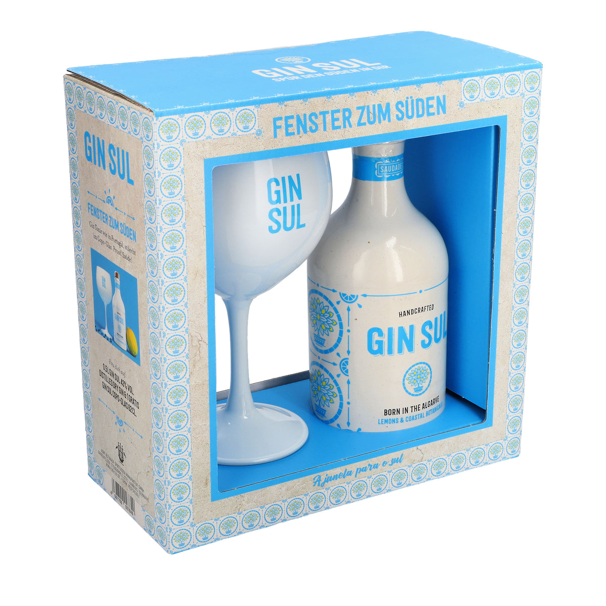 Zestaw upominkowy Gin Sul „Okno na południe” 0,5 l 43% obj. + 1x 0,6 l kieliszek Copa