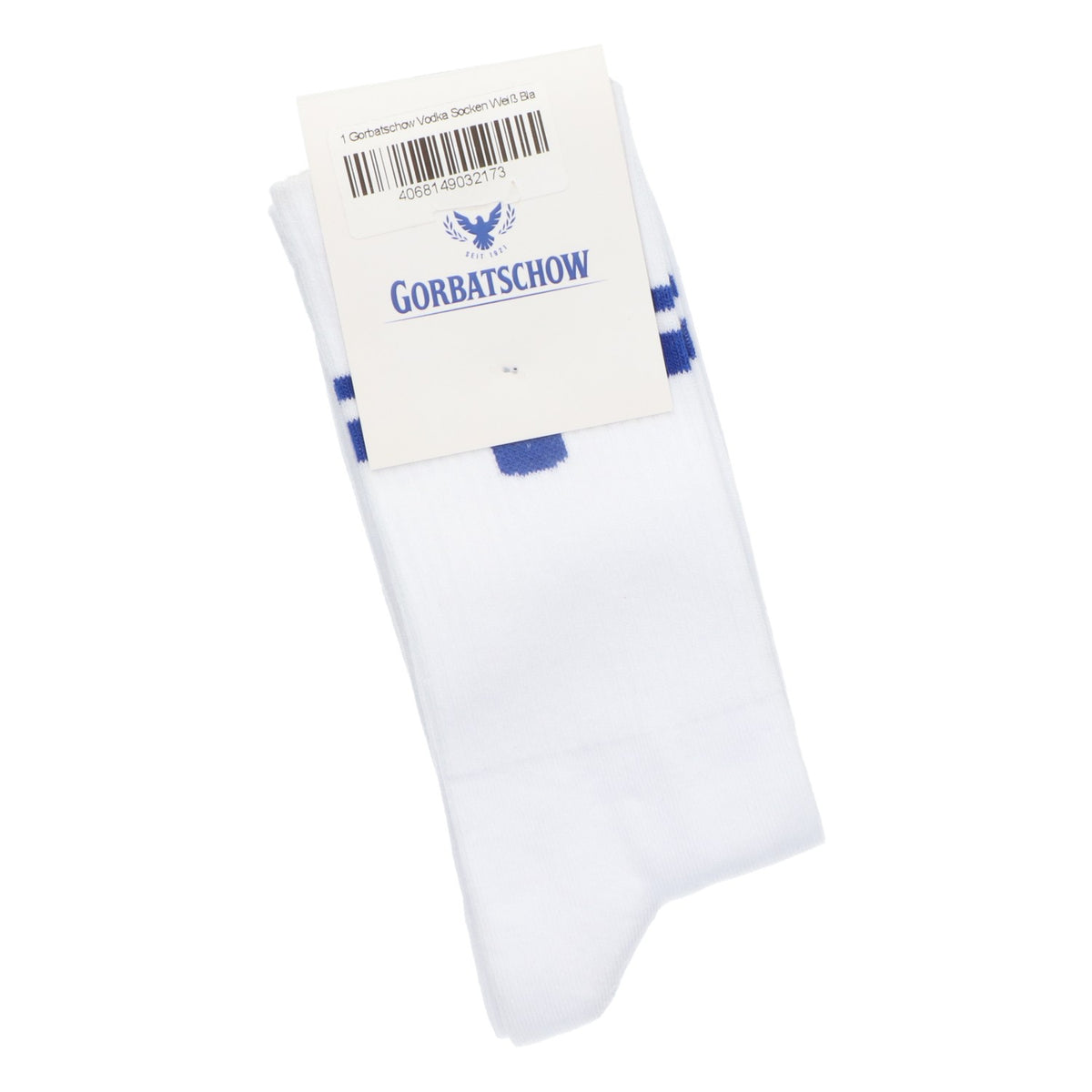 Gorbachev Skarpetki Biało Niebieskie Paski Rozmiar 42-46 Unisex Skarpetki Tenisowe Pończochy – Widok 2
