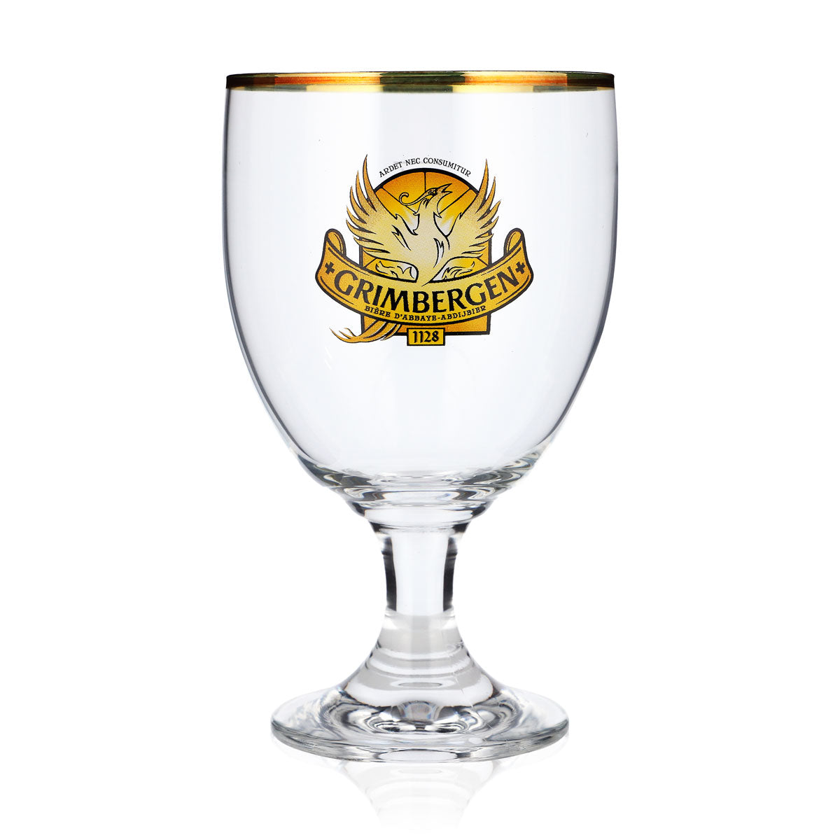 Szklanka do piwa Grimbergen 0,5 l, puchar, kielich Phoenix ze złotym brzegiem, Ritzenhoff